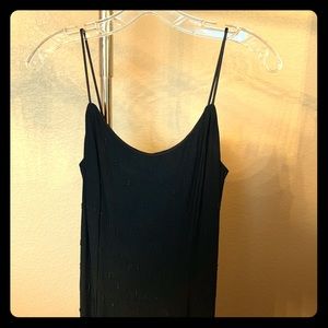 Long black beaded formal dress